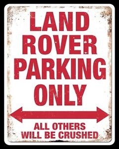 Land Rover "Land Rover Parking Only" skilt - Rød
