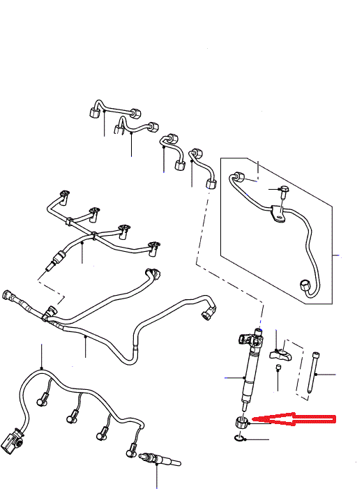 Land Rover Plast bøsning for montering af diesel indsprøjtningsdyse  Freelander 2 modellen med 2,2 Diesel motoren