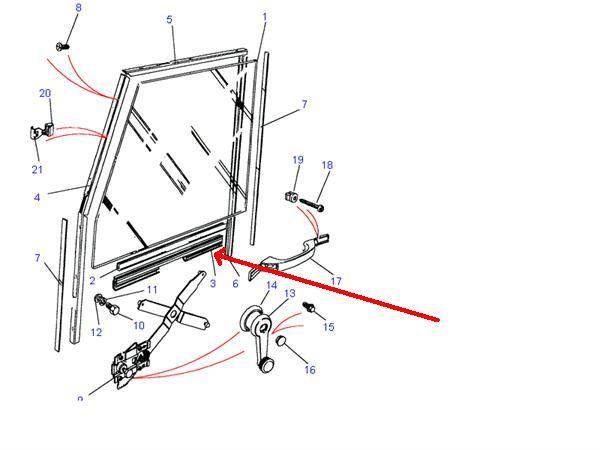 Land Rover glasliste for Defender siderude rudehejs i begge sider