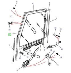 Land Rover Defender glasliste for sidedøre - forreste øverste for 5 mm glas