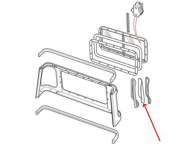 Land Rover bagerste truckcab hjørne rude for Defender og Serie biler - venstre side