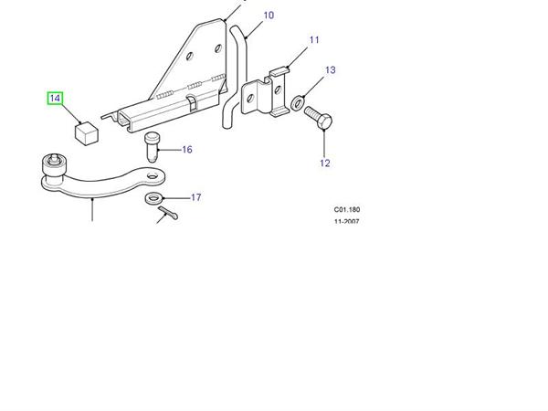 Land Rover gummi stop til dørstop på sidedørene på Defender og Serie biler - MWC5759