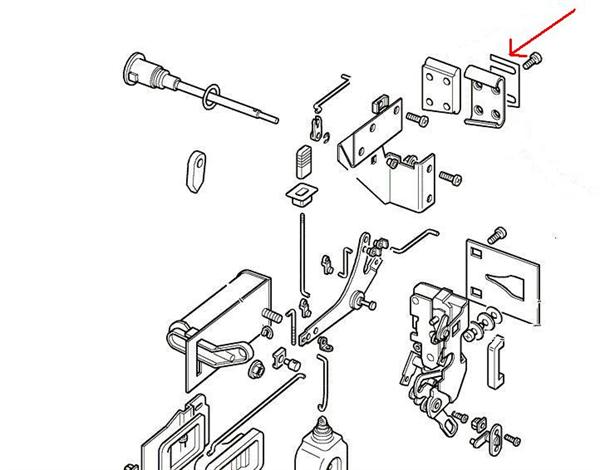 Land Rover mellemlægsplade for låse beslag for Discovery 1 bagdøren
