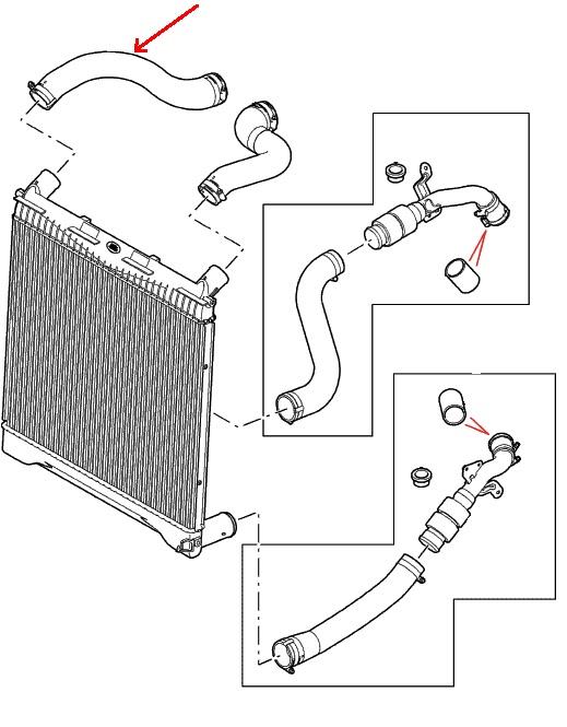 Range Rover TDV8 intercoolerslange PNH5005010