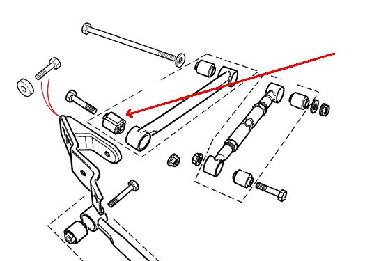 Land Rover bøsning for tværgående stræberarme på Freelander 1 - bagerste indersete