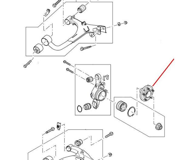 Land Rover hjulnav for Range Rover Sport samt Discovery 3 & 4 - bagerste