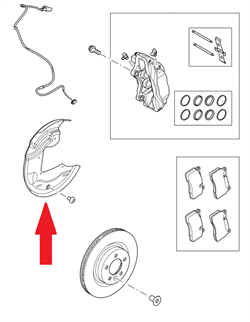 Land Rover bremseskive ankerplade for Range Rover Sport til 2010 med Brembo bremser - forreste venstre