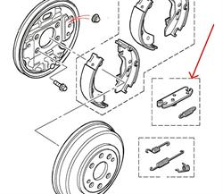 Land Rover bremsetromle justerings mekanisme for Freelander 1 - Venstre side