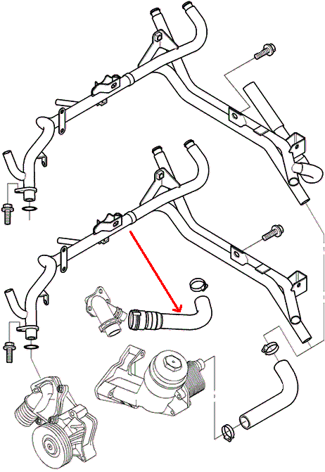 Land Rover Freelander 1 Td4 øverste kølerslange for kølesystem