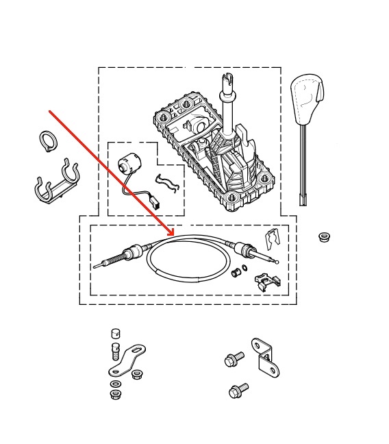 Land Rover gearvælger kabel til automat gearkassen i Freelander 1 Td4 modellen
