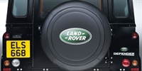 Land Rover reservehjuls cover i sort vinyl med Land Rover logo - 235 x 16 størrelse