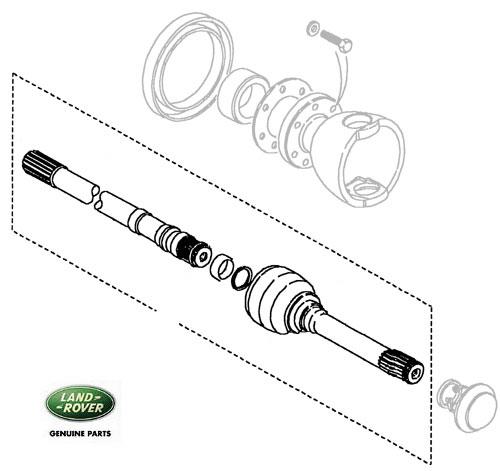 Land Rover drivaksel og CV-led for Defender, Discovery 1 og Range Rover Classic - 24 splines - forreste højre - TDB500280