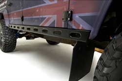 Land Rover Defender 110" Rockslider beskyttelses panel til montage under dørene - sort pulverlak - Skeleton Design