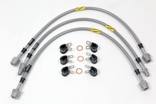 Land Rover Defender uden ABS bremse slange sæt armeret teflon slanger - 2004 og frem
