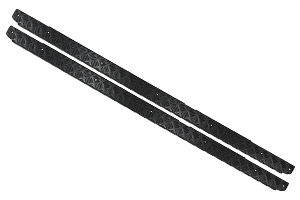 Land Rover Defender 110" dørkplade beskyttelses plader til side panelerne i sort eloxeret aluminium