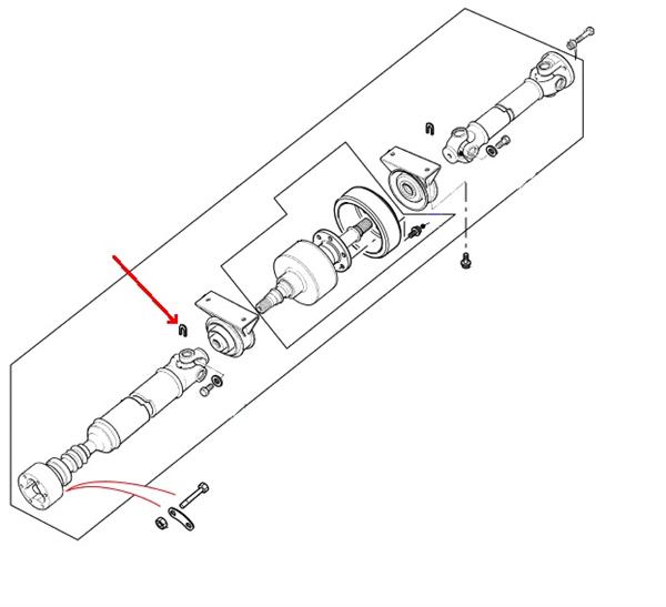 Land Rover Freelander 1 montage U-Stykke for kardanaksel på viskose kobling