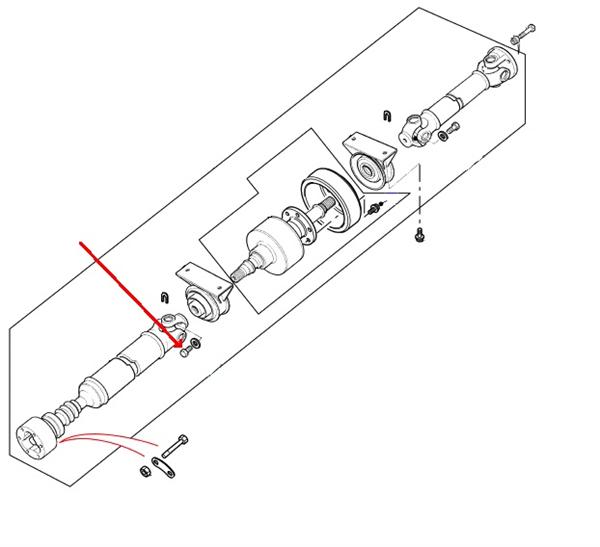 Land Rover Freelander 1 montagebolt for kardanaksel på viskose kobling