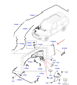 Land Rover sprinklervæske slange