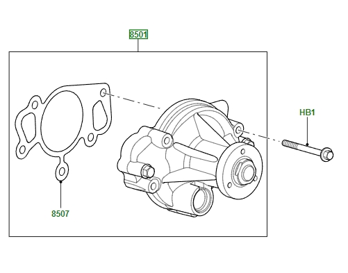 Land Rover bolt til montage af vandpumpe