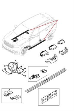Land Rover elektrisk trinbræt beregnet til Range Rover Velar modellen - passer i højre og venstre side