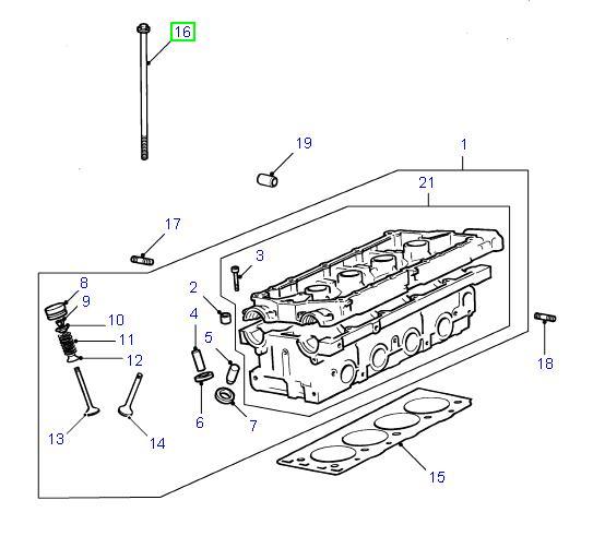 Land Rover topstykke strækbolte for Freelander 1,8 benzin - WAM2293L