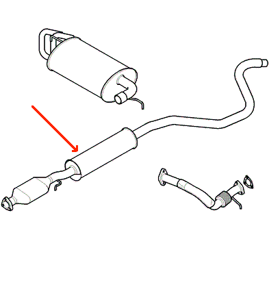 Land Rover Freelander 1 Td4 midterste udstødningsrør - Manuel gearkasse - 2020833
