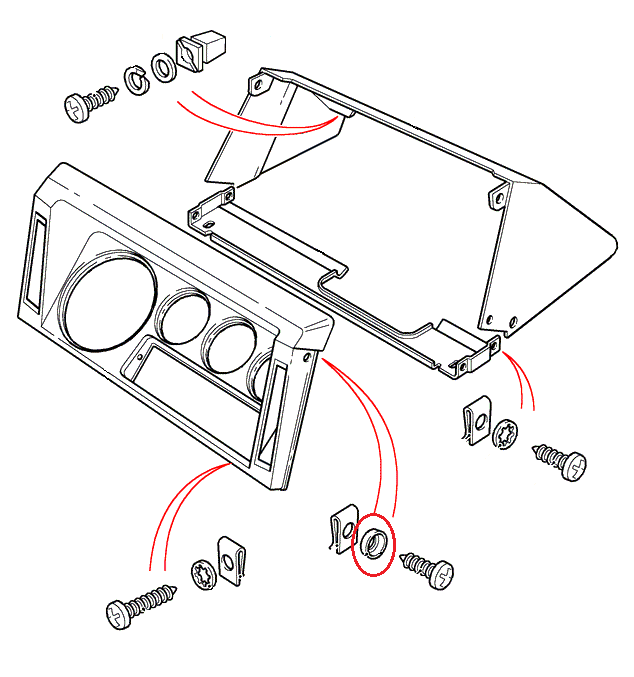 Land Rover Defender montage skive til instrumentbordet - WK606214L