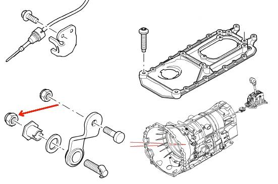 Land Rover automatgear skiftearm låsemøtrik for ZF 6-trins automatgearkassen - WYH000040