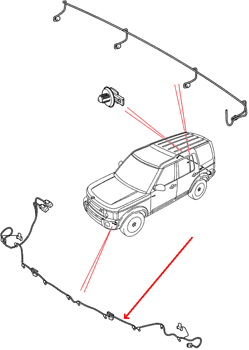 Land Rover ledningsnet. YMQ501631.