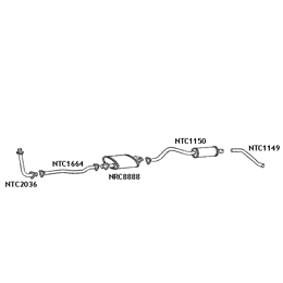 Land Rover Defender 90" 2,5 D, V8 samt 2,5 Benzin bagerste udstødnings lyddæmper - NTC1150