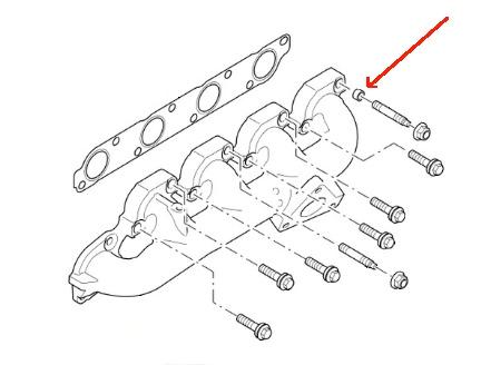 Land Rover Defender Td4 udstødnings manifold stagbolt bøsning