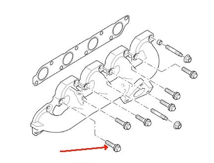 Land Rover Defender Td4 udstødnings manifold bolt