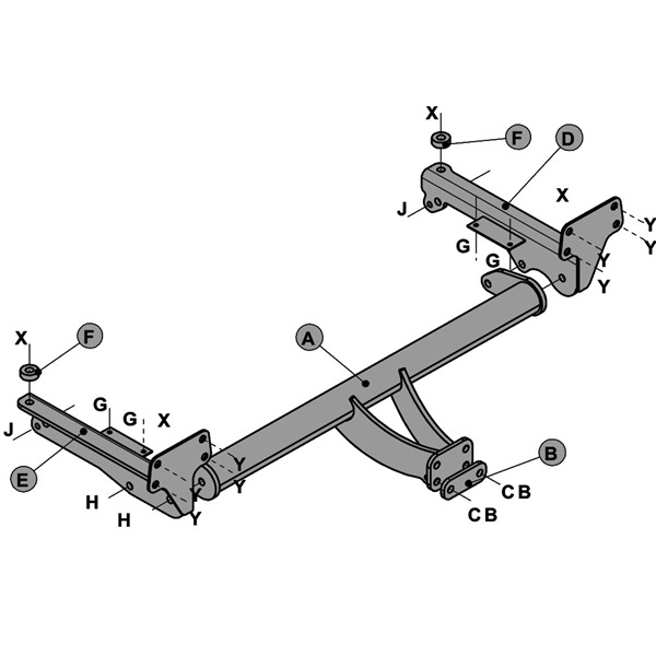 Land Rover anhængertræk for Range Rover L322 (2002-2012) - Fast træk